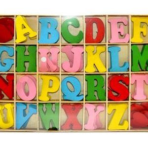 Wooden Letters 4 cm A-Z 104 Pcs Colored