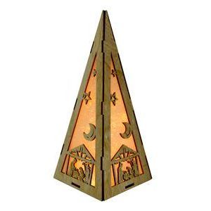 Wooden Christmas Pyramid With Light 29 x 12 x 12 cm