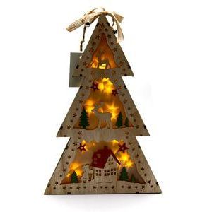 Wooden Christmas Tree With Light 29 x 19 x 4 cm