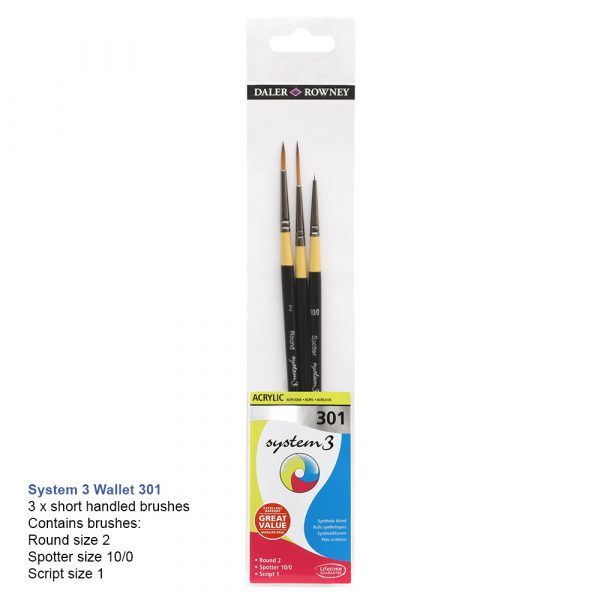 Daler Rowney System 3 Short Brush Wallet 301 - Image 2
