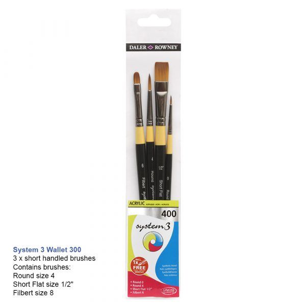 Daler Rowney System 3 Short Brush Wallet 400 - Image 2