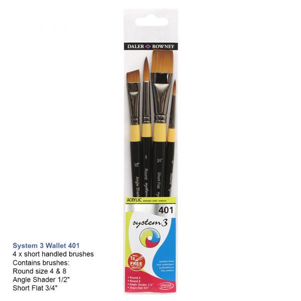 Daler Rowney System 3 Short Brush Wallet 401 - Image 2