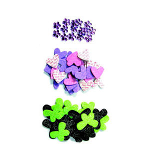 Hands On Craft Adhesive Foam Shapes Heart and Butterflies 62 Pcs