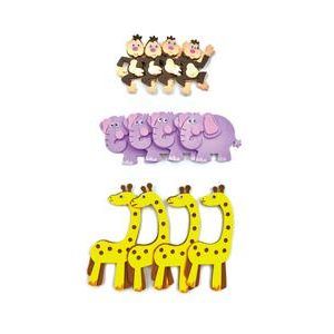 Hands On Craft 3D foam Decoration 3 pk Monkey Elephant Giraffe 12 pcs