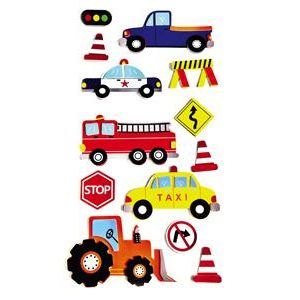 Hands On Craft 3D Foam Wall Stickers 12.5" x 23" Traffic