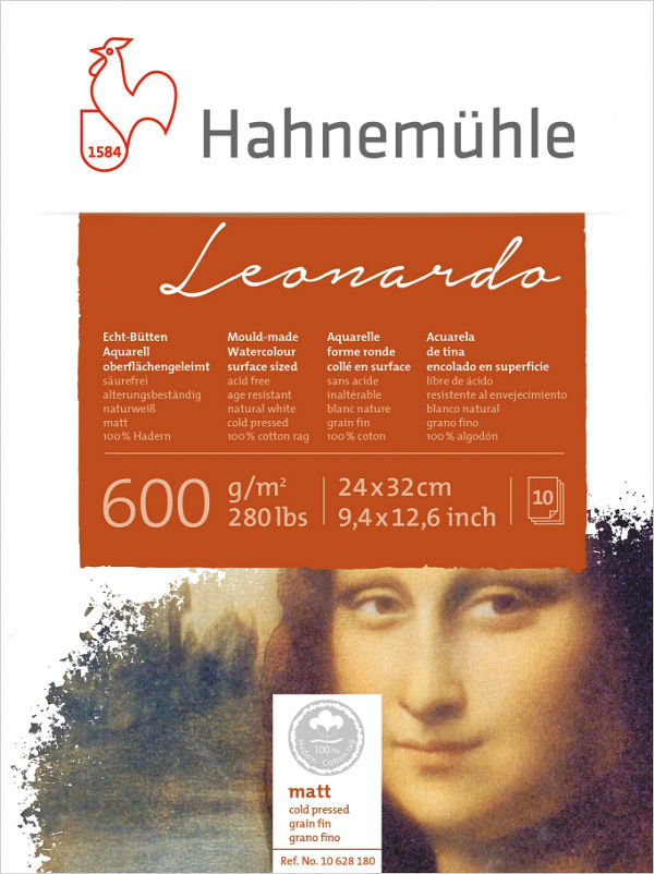 Hahnem?hle Mould-made Watercolour Leonardo 600 g, 10 Sheets