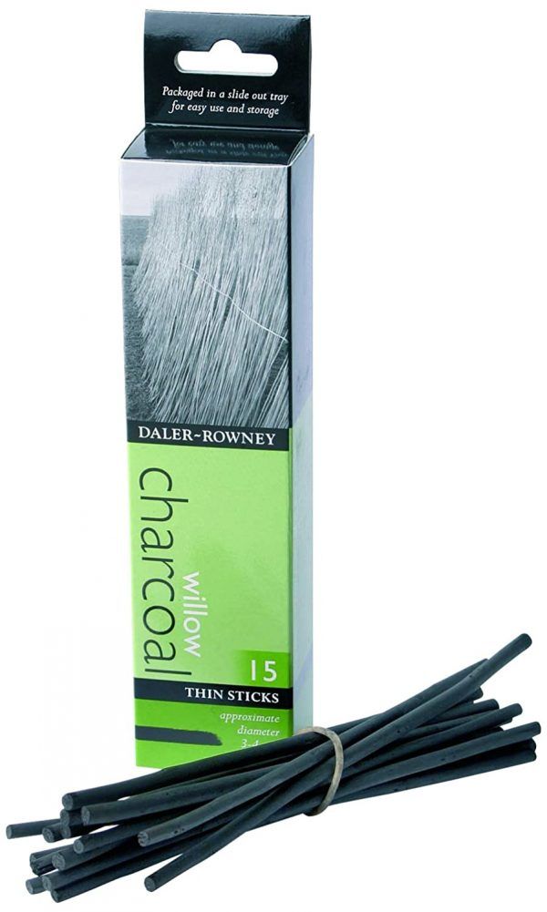 Daler Rowney Willow Charcoal (Thin) Box of 15 Sticks