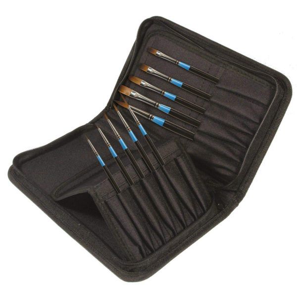 Daler Rowney Aquafine Brush Fine Art Zip Case with 10 Brushes - Image 2