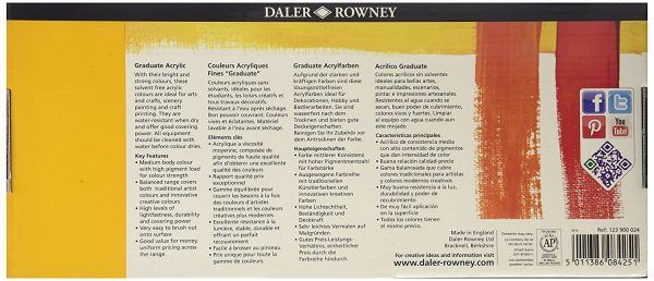 Daler Rowney Graduate Acrylic Set 24 x 22 ml - Image 3