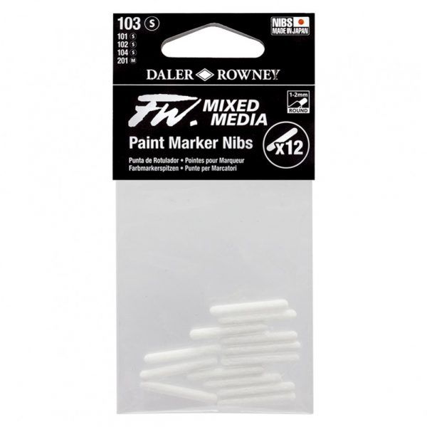 Daler Rowney FW Mixed Media Paint Marker Nib (Round) 1-2 mm(Pack of 12 Nibs)
