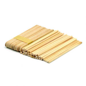 Natural Wooden Jumbo Sticks With Hole Round Sticks 150mm 70Pcs
