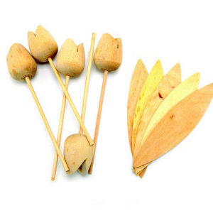 Natural Wooden Tulip 120mm 5Pcs