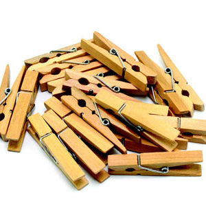 Natural Wooden Clothes Pins 48 x 6 mm 18 Pcs