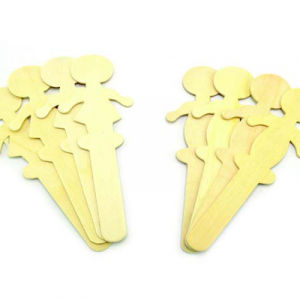 Natural Wooden Topper Sticks 8Pcs (Man +Woman) 140mm