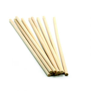 Natural Wooden Dowel Sticks 6.35*300mm 10Pcs