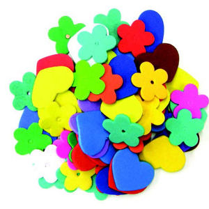 Foam Shapes Flower & Heart Assorted Colors