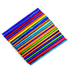 Colored Wooden Round Sticks  4.0x100mm 50Pcs