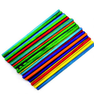 Colored Wooden Round Sticks 5.0x150mm 40Pcs