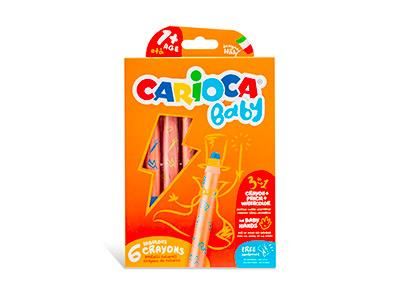 Carioca Baby Pencils 3 In 1 (Crayons+Pencils+Watercolor) 6 Colors - Diabco  Stationery