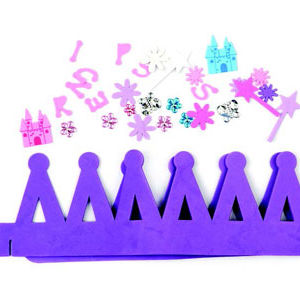 Hands On Craft Foam Crown Purple with Stickers and Stones 60 x 10 cm