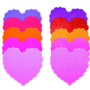 Hands On Craft Foam Shapes Heart Half Glitter 8 x 9 cm 10 Pcs (5 glitter+5 regular)