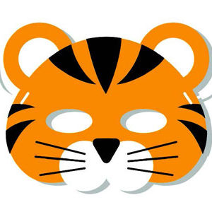 Hands On Craft Foam Shapes Animal Mask Tiger 20 x 16 cm