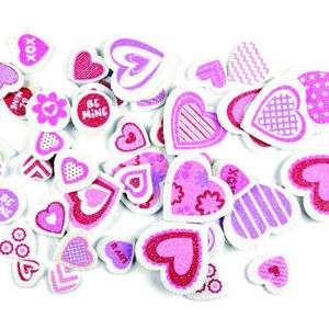 Hands On Craft Adhesive Foam Shapes Colored Heart 50 Pcs