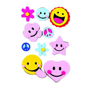 Hands On Craft 3D Stickers Foam Shapes Smile 10 Pcs