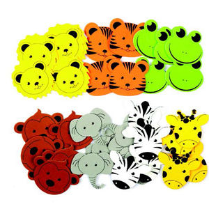 Hands On Craft Adhesive Foam Shapes Jungle Animals 35 Pcs