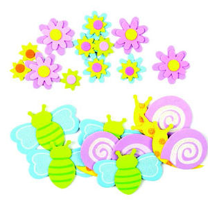 Hands On Craft Adhesive Foam Shapes Flower and Bee 20 Pcs