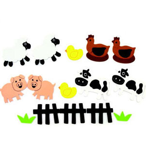 Hands On Craft Foam Shapes W/Adhesive Farm 20 pcs
