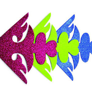 Hands On Craft Glitter Adhesive Foam Shapes Corners 15 x 15 cm 4 Pcs Assorted Colors