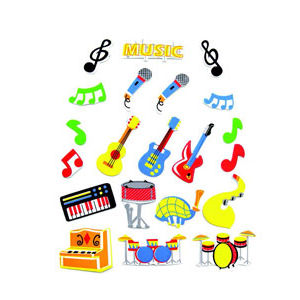 Hands On Craft Foam Stickers Musical Instruments 60 pcs