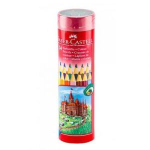 Faber Castell Coloring Pencils in Round Box 24 Colors Tin Box