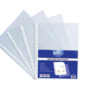 ATLAS Sheet Protector Transparent 11 Holes 80 Micron A4 100 Sheets