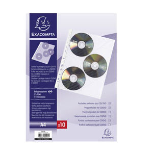EXACOMPTA  Sheet Protector Pp For Cd 10 Pockets