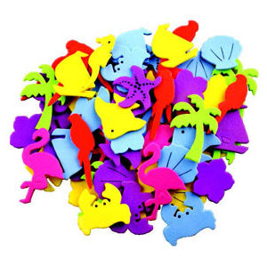 Hands On Craft Adhesive Foam Shapes Bahama Bays Primary 90 Pcs