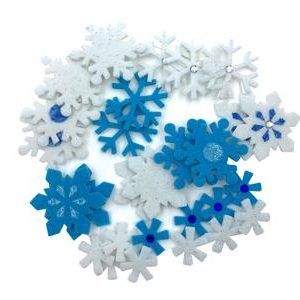 Hands On Craft Felt Adhesive Stickers Christmas SnowFLake