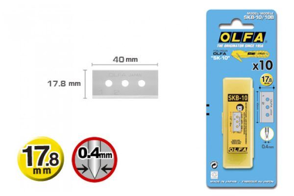 Olfa Blade OL-SKB-10 / 10B for OL-SK-10, 17.8 mm, 10 pcs