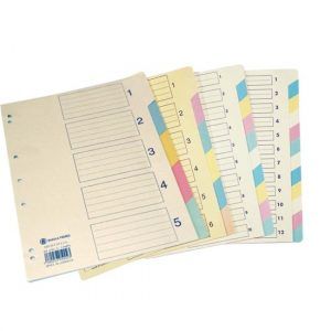 Separators bristol 180g A4- Colored