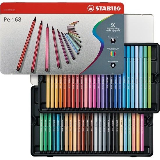 STABILO Pen 68 50pcs metal box - Diabco Stationery