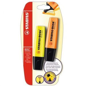 STABILO BOSS yellow/orange 2pcs blister