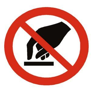 APLI Sign Label Do Not Touch 114 x 114