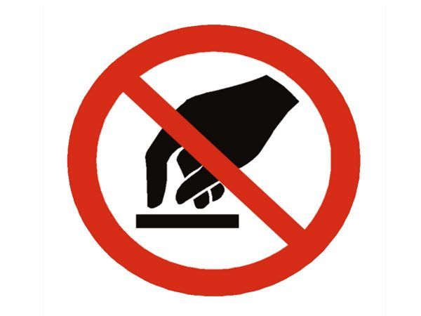 APLI Sign Label Do Not Touch 114 x 114