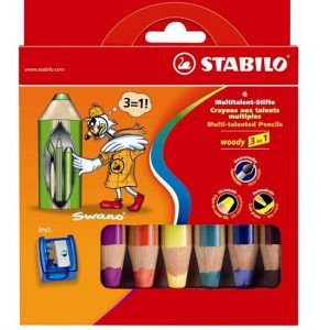 Stabilo woody 6 pcs wallet with a sharpener