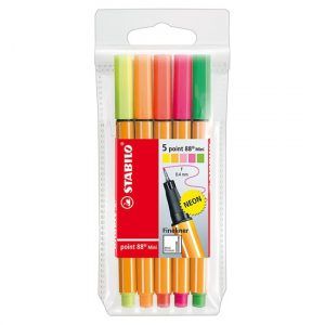 STABILO Point 88 Mini NEON 5 Pcs wallet
