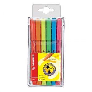 STABILO FLASH Highlighter 6pcs wallet