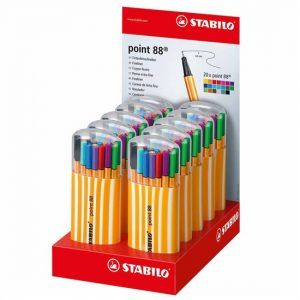 STABILO Point88 Zebrui 15Colors Display of 10Pcs