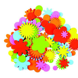 Hands On Craft Adhesive Foam Shapes Flowers 72 Pcs