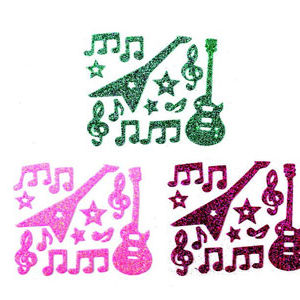 Hands On Craft 3D Glitter Stickers Foam Shapes Music 39 Pcs